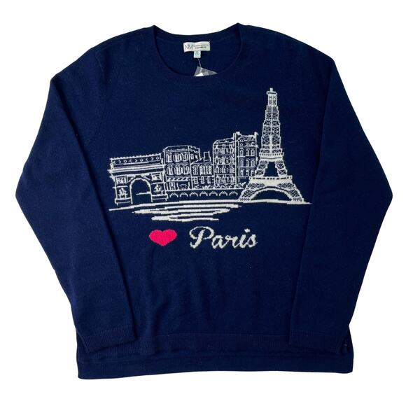 SKU1-6 NEIMAN MARCUS Men's Sweater Pull Over Paris 100% Cashmere Navy XL